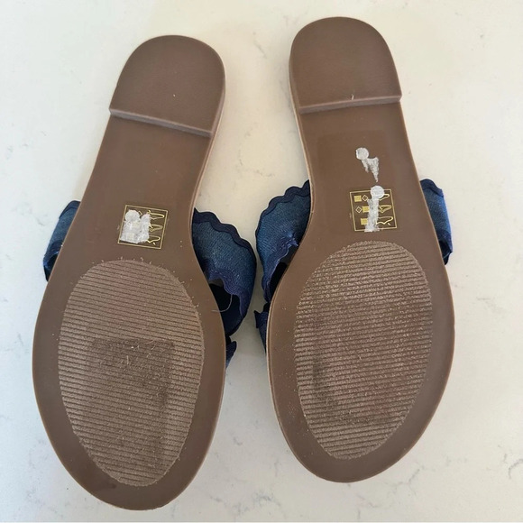 Draper James Colorblock piper flat Sandals medium wash Size: 7 - Picture 4 of 4